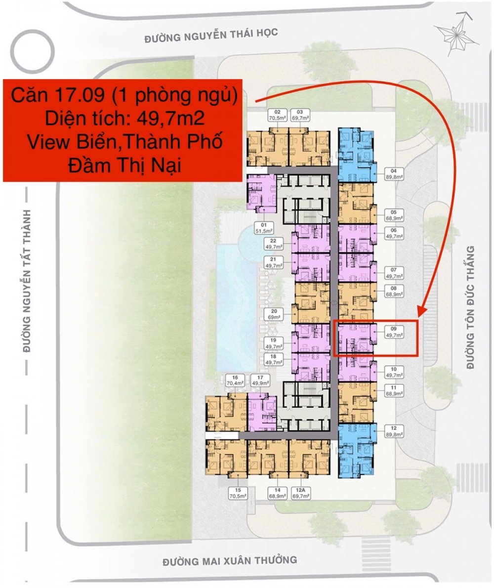 Bán Nhanh Căn 1 Phòng Ngủ Hướng Đông Bắc Giá Tốt - Căn Hộ Grand Center Quy Nhơn.