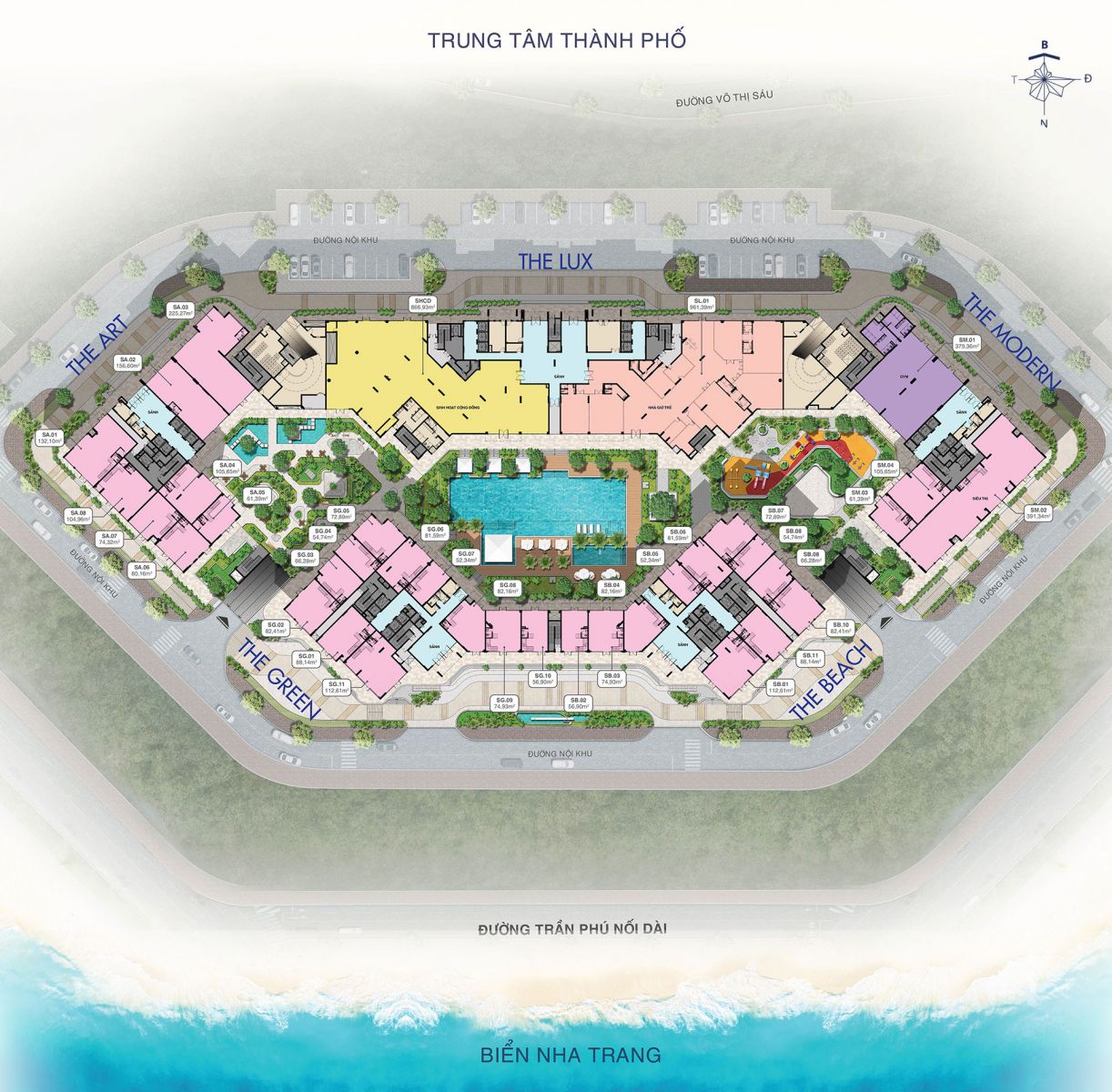 mặt bằng tầng 1 dự án Newgalaxy Nha Trang